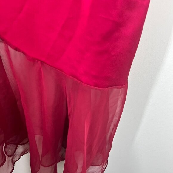 Victorias Secret Gold Label Slip Dress Size M Pink Satin Embroidered Semi Sheer - Picture 4 of 7